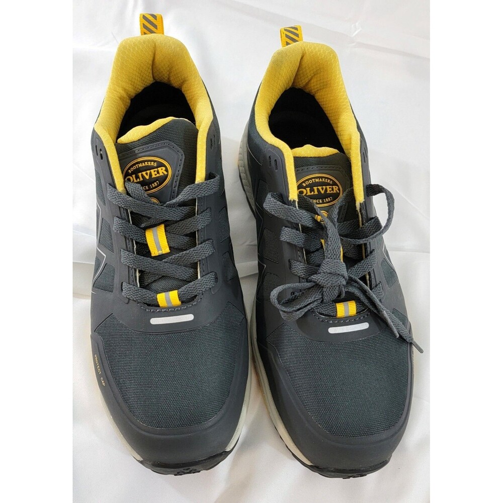 NEW Oliver Men's Grey /Yellow Fixit Series Steel Toe Shoes Size 8 NWOT